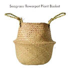 Handmade Woven Seagrass Belly Basket Flower Basket With Handles For Decoration